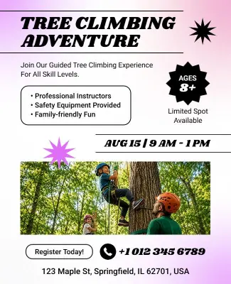 Tree Climbing Adventure Event Flyer Template