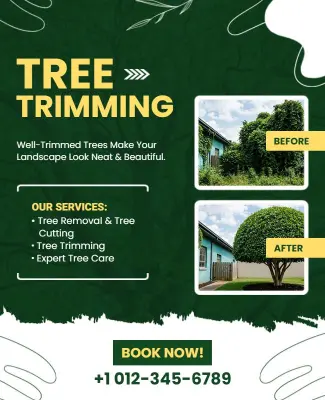 Tree Trimming and Landscaping Services Flyer Template