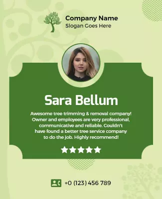 Tree Trimming Service Testimonial Flyer Template