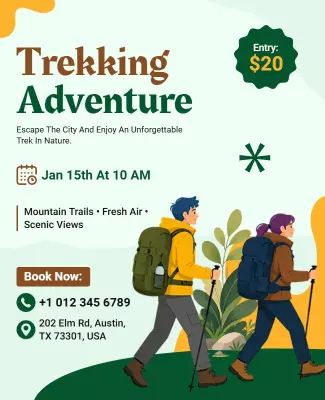Trekking Adventure Event Poster Template