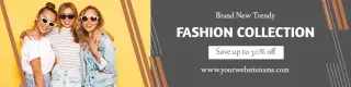 Trendy Fashion Collection with Bright Yellow Background Banner Template