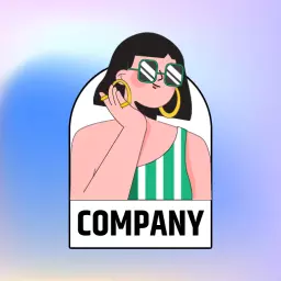 Trendy Fashion Illustration of Chic Woman Wearing Sunglasses Logo Template