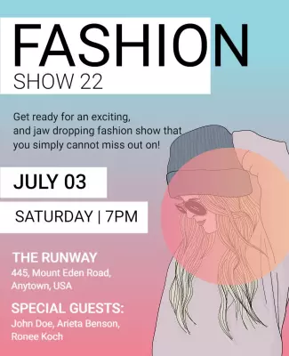 Trendy Fashion Show Announcement Flyer Template