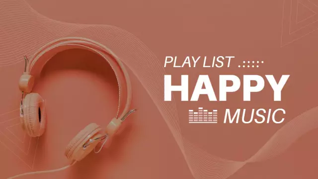 Trendy Happy Playlist Music YouTube Thumbnail Template