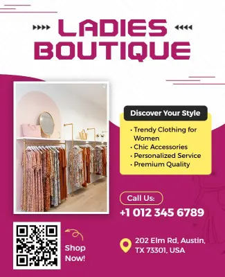 Trendy Ladies Boutique Fashion Flyer Template