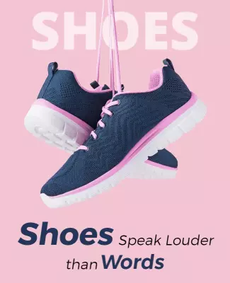 Trendy Navy Blue and Pink Athletic Shoes Flyer Template