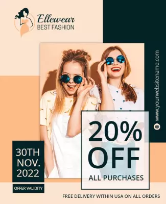 Trendy Summer Fashion Discount Offer Poster Template