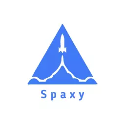 Triangular Space Theme Featuring a Rocket Launch Logo Template