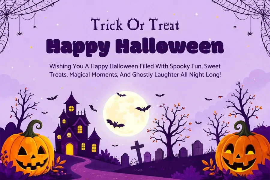 Trick or Treat Magical Halloween Postcard Template