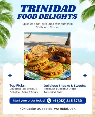 Trinidad Authentic Food Delights Flyer Template