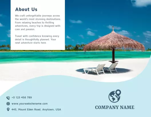 Tropical Beach Adventure Travel Package and Tours Brochure Template
