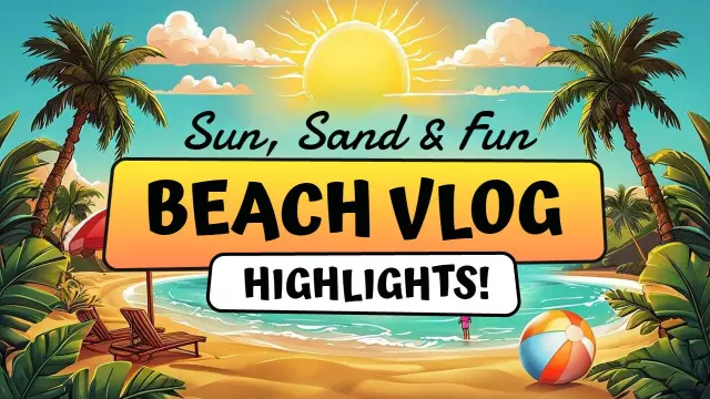 Tropical Beach Adventure VLog YouTube Thumbnail Template
