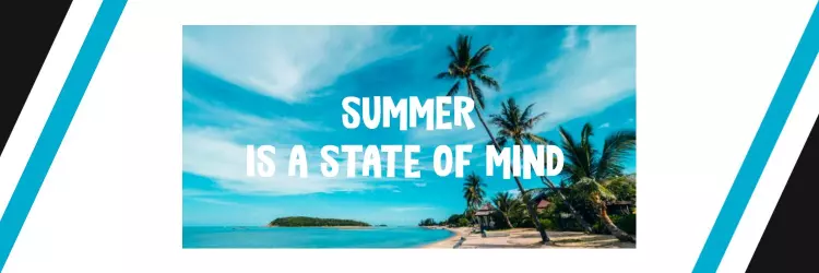 Tropical Beach Vibes with Inspiring Quote Summer Twitter Banner Template