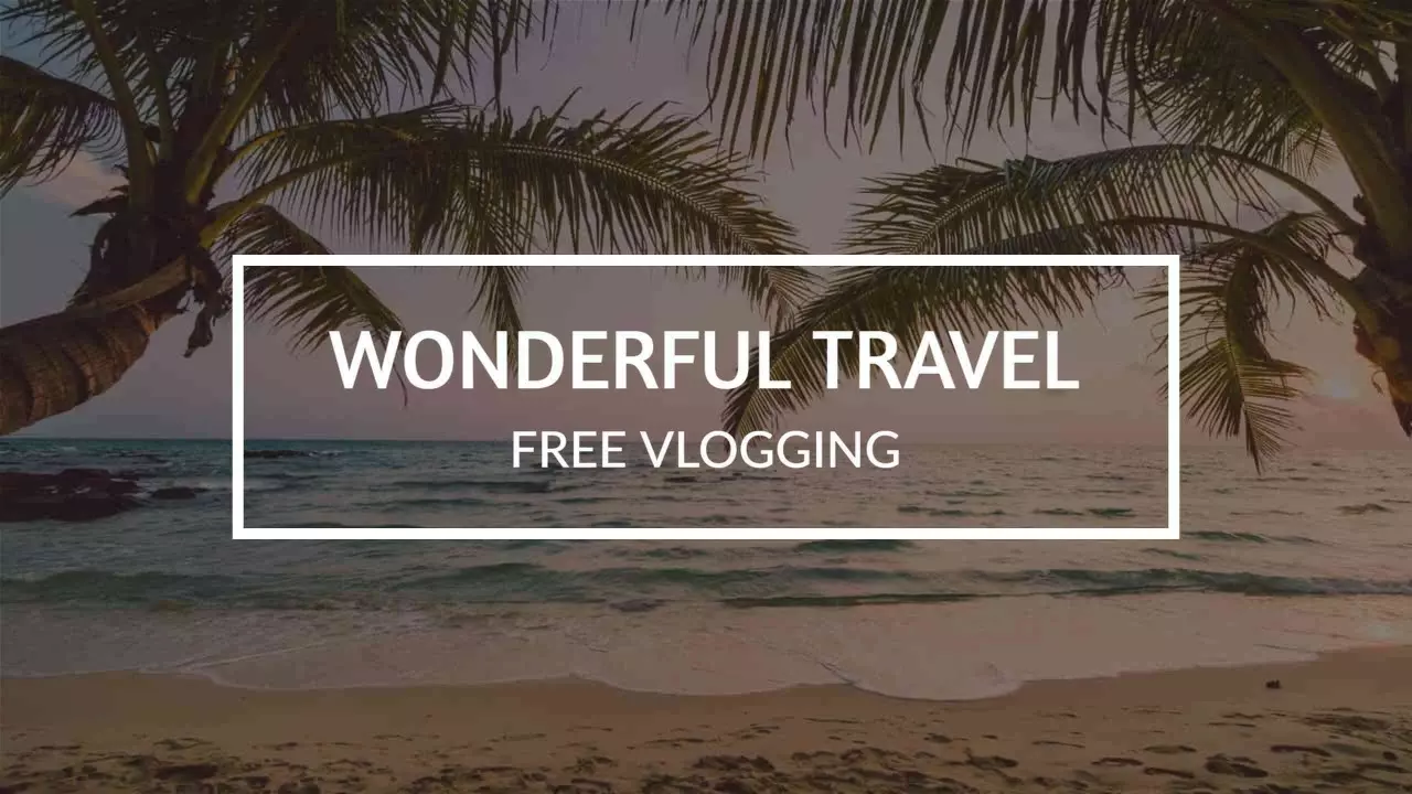 Tropical Beach Vibes with Palm Leaves Travel Banner Template