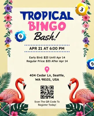 Tropical Bingo Event Flyer Template