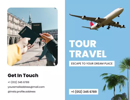 Tropical Blue Travel Agent Vacation Planning Brochure Template
