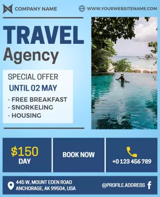 Tropical Getaway Travel Offer Flyer Template