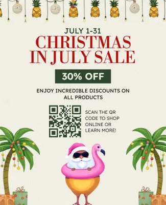 Tropical Holiday Sale Christmas in July Flyer Template