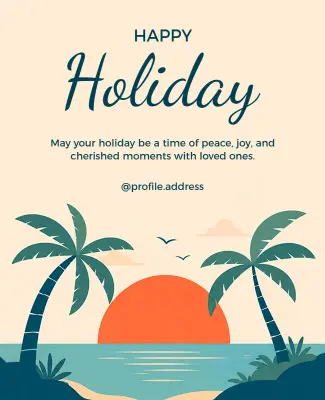 Tropical Holiday Greetings Poster Template