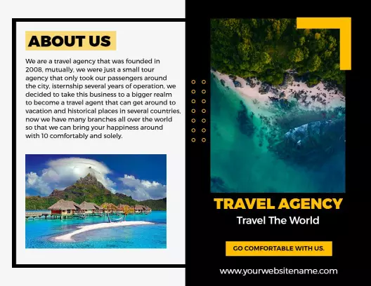 Tropical Island Adventure Travel Agency Bi Fold Brochure Template