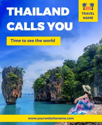 Tropical Island Adventure Travel Inspiration Poster Template