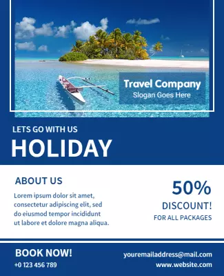 Tropical Island Holiday Promotion Flyer Template