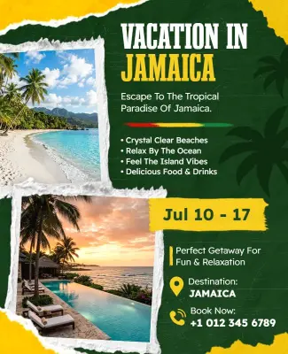 Tropical Jamaica Vacation Promotion Poster Template