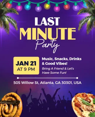Tropical Last Minute Party Flyer Template