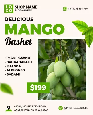 Tropical Mango Basket Promotion Flyer Template