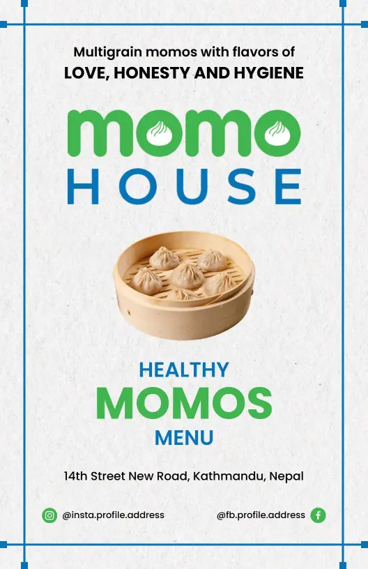 Tropical Modern Assorted Momo Delights Menu Template