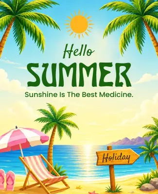 Tropical Summer Holiday Beach Poster Template