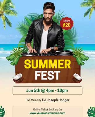 Tropical Summer Music Festival Flyer Template