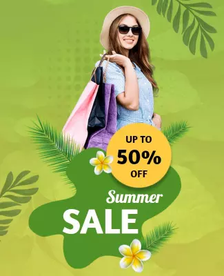 Tropical Summer Sale Promotion Flyer Template