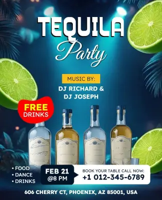 Tropical Tequila Party Flyer Template