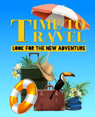 Tropical Travel Adventure Vacation Poster Template