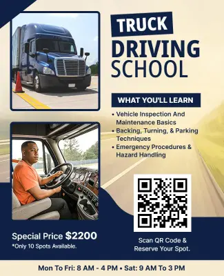 Truck Driving School Training Flyer Template