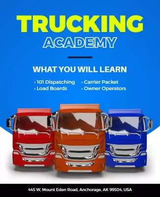 Truck Driving Training Academy Flyer Template