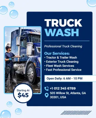 Truck Wash Service Flyer Template