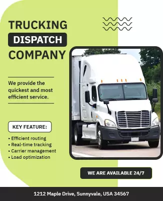 Trucking Dispatch Service Promotional Flyer Template