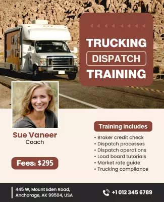 Trucking Dispatch Training Workshop Flyer Template