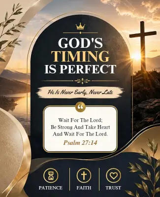 Trust in God's Timing Inspirational Poster Template