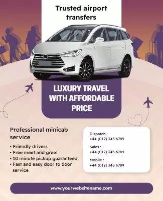 Trusted Airport Transfers Service Flyer Template