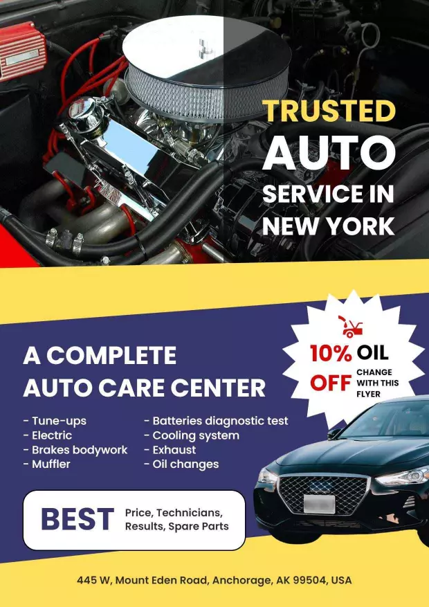 Trusted Auto Services A4 Flyer Template