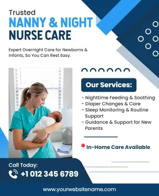 Trusted Nanny and Night Nurse Care Services Flyer Template