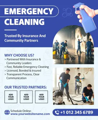 Trusted Partners Emergency Cleaning Service Promotion Flyer Template