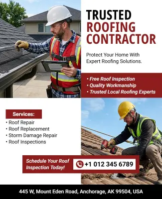 Trusted Roofing Contractor Services Flyer Template