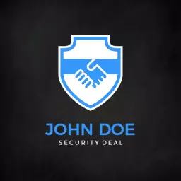 Trustworthy Blue Shield Symbolizing Security and Collaboration Logo Template