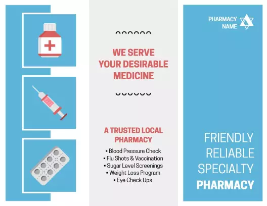 Trustworthy Local Pharmacy Health Services and Check-Up Brochure Template