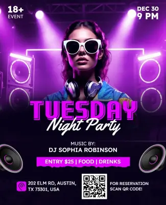 Tuesday Night Party Flyer Template