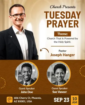 Tuesday Prayer Church Event Poster Template
